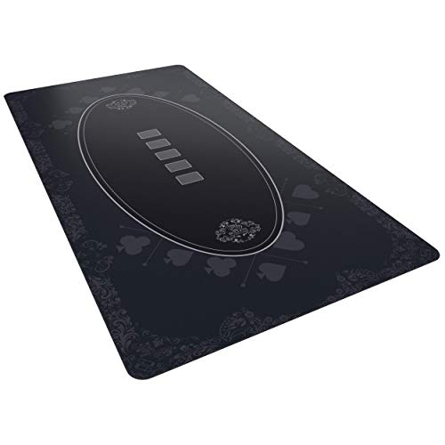 Bullets Playing Cards Tapete Cartas Poker Profesional y Juegos de Mesa 200 x 100 cm para tu Propia Mesa de póquer - Alfombra tapete Texas Holdem Antideslizante Premium XXL (Negro)