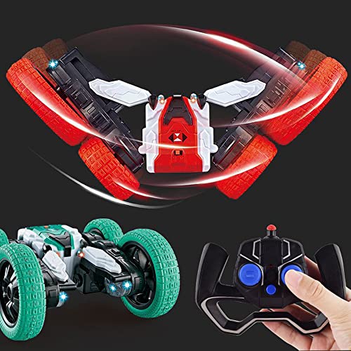 CAILILAL Vehículo RC, caída de doble cara, rotación de 360 ​​°. Control remoto de 2,4G, vehículo todoterreno de escalada, coche acrobático, camión monstruo de pies grandes, regalo de cumpleaños para n