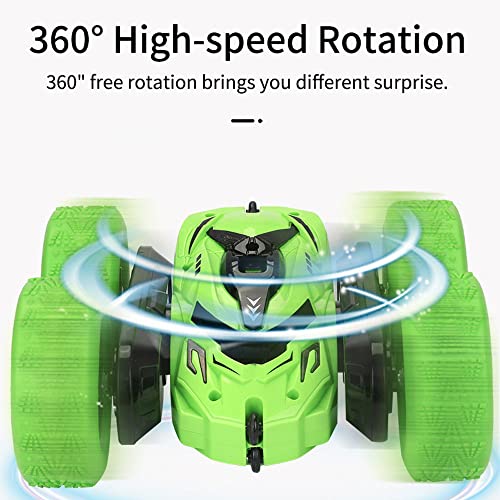 CAILILAL Vehículo RC, caída de doble cara, rotación de 360 ​​°. Control remoto de 2,4G, vehículo todoterreno de escalada, coche acrobático, camión monstruo de pies grandes, regalo de cumpleaños para n