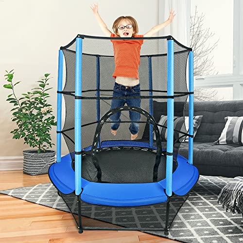 Cama elástica para niños de interior y exterior, con pasamanos ajustable, para niños y niñas a partir de 2, 3, 4 (140 cm – Fence Trampoline)