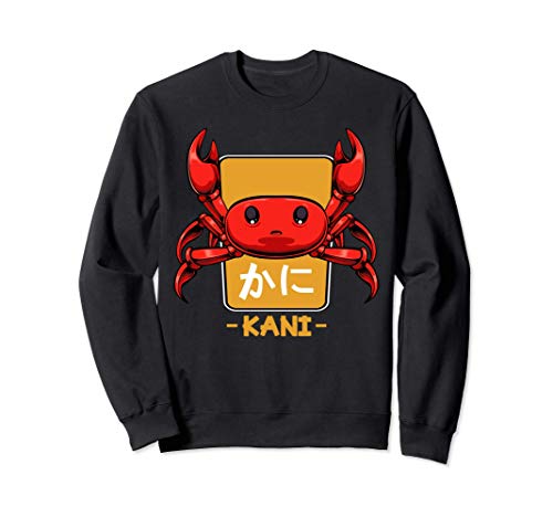 Cangrejo Kani Kanji japonés Kawaii Otaku Comida asiática Sudadera