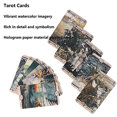 Cartas de baraja de Tarot 78pcs | Carta del Tarot de Adivinación del Destino en Inglés | Juegos de Mesa misteriosos e interesantes Tarjetas de Juego de adivinación con Caja Colorida para la Fiesta de