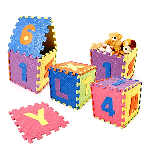 CCLIFE 36 Piezas Alfombra Puzzle para Niños Goma Espuma Suave Eva alfombras Alfombra Puzzle para Niños Bebe Infantil, Color:DSZMT003A36ERcol