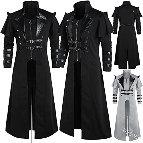 Chaqueta Gótica Steampunk Vintage Para Hombre, Traje De Banquete De Corte Medieval Renacentista, Disfraz De Actuación Escénica negro L