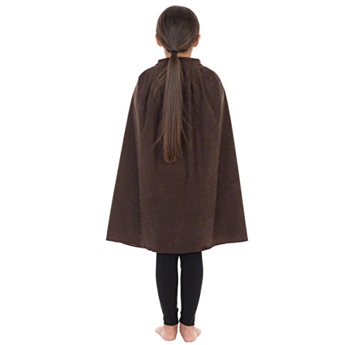 Charlie Crow Disfraz de capa o capa marrón oscuro para niños. 3-8 años.