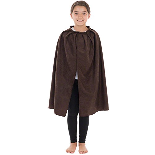 Charlie Crow Disfraz de capa o capa marrón oscuro para niños. 3-8 años.