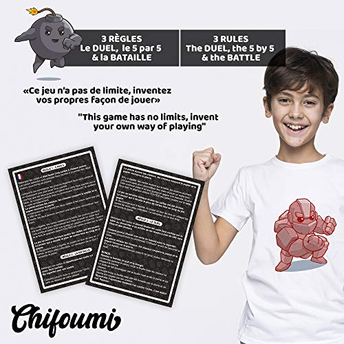 Chifoumi - Juego de 54 Cartas para niños (versión Super Heros) - Juego Piedra, Papel o Tijera para Jugar en Duelo o con Varios Amigos o Familia - El Juego Favorito de los niños