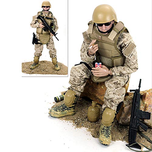 CHTH Figura de acción a Escala 1/6, Juguete de Soldados del ejército, Juego de Figuras Militares de Juguete de Modelo de héroe de Soldado Militar de 12 Pulgadas (A)