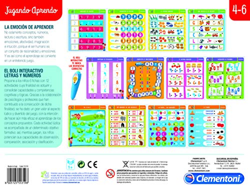 Clementoni - Boli Interactivo Letras y Números - juego educativo con boli electrónico a partir de 4 años, juguete enespañol (55319)