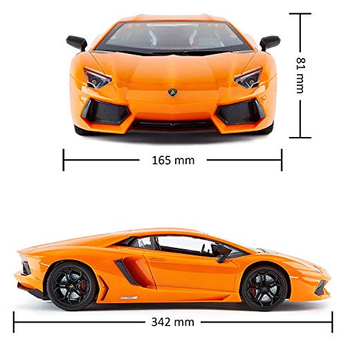 CMJ RC Cars con Licencia Oficial Mando a Distancia Lamborghini IN 30cm Tamaño 1:14 Escala en Lambo Naranja