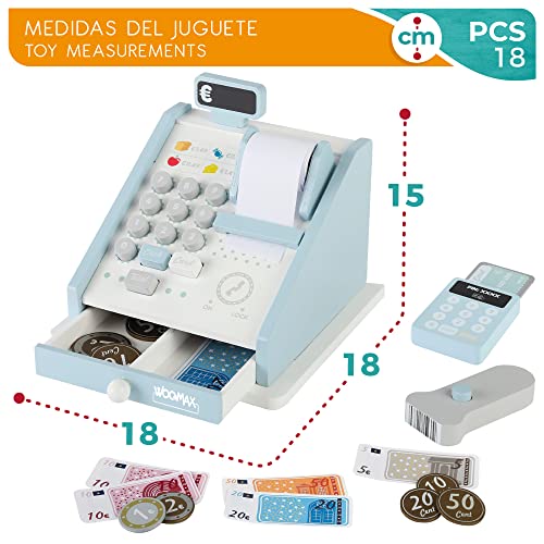 ColorBaby WOOMAX 49332 - Woomax-Caja registradora de Madera +3a