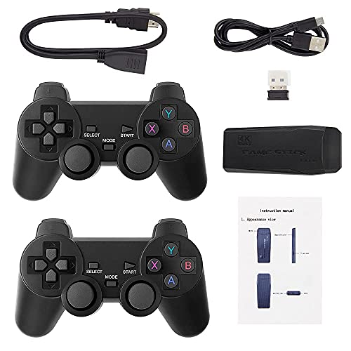 Consola de juegos retro 4K integrada con dos controladores inalámbricos de 2,4 G, unidad de videojuegos Plug and Play, 3500 juegos integrados, 9 emuladores clásicos, salida HDMI HD para TV