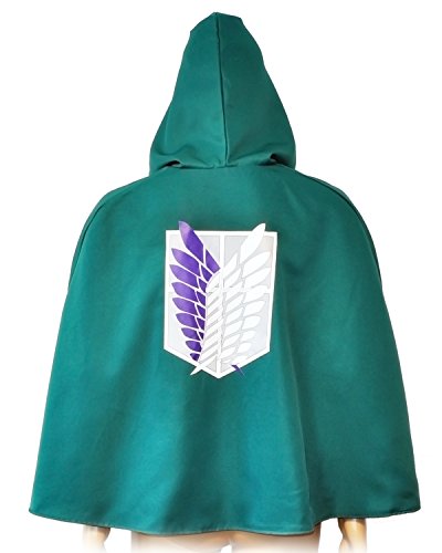 CoolChange Capa Cosplay del Cuerpo de exploración | Poncho Verde para los Fans de Attack on Titan | Talla: L