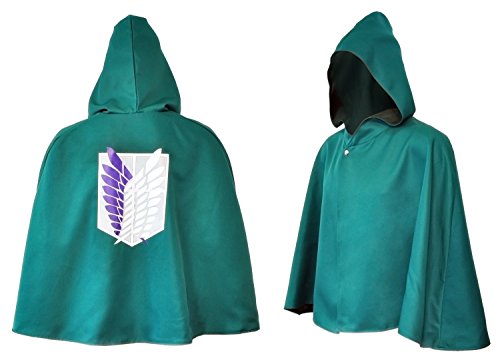 CoolChange Capa Cosplay del Cuerpo de exploración | Poncho Verde para los Fans de Attack on Titan | Talla: L