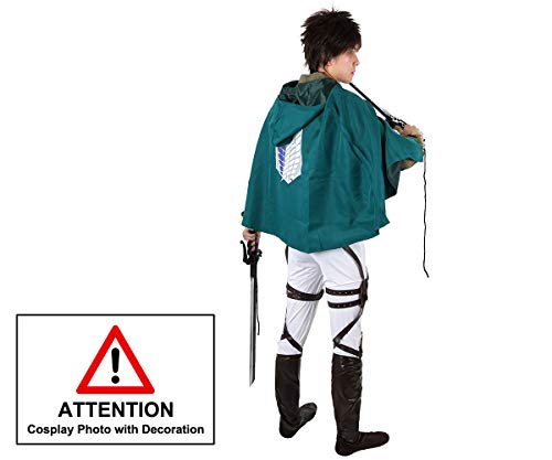 CoolChange Capa Cosplay del Cuerpo de exploración | Poncho Verde para los Fans de Attack on Titan | Talla: L