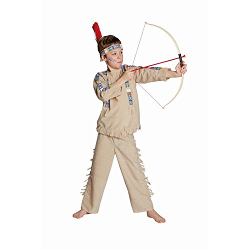 Costume d'Indien pour Enfant déguisement Apache 116 cm 5-6 ANS Costume de Chef de Tribu pour Enfant Chef Peau-Rouge Tenue de Western Habit de Cowboy Far West déguisement de Carnaval