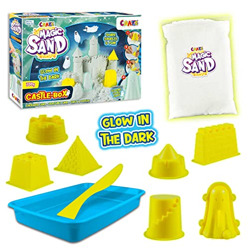 CRAZE Magic Sand Sea Adventures 600 g Juego de arena cinética Arena mágica colorida con moldes y estuche Juego de manualidades niños Arena kinetica niños 28605