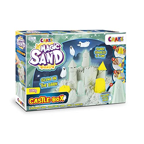 CRAZE Magic Sand Sea Adventures 600 g Juego de arena cinética Arena mágica colorida con moldes y estuche Juego de manualidades niños Arena kinetica niños 28605