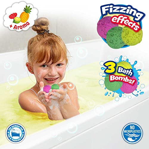 CRAZE Pack INKEE Fruity Pack 3 Bombas Baño para Niños pequeñas, con 3 aromas de frutas diferentes, lima cereza y piña, juguetes baño, 25871