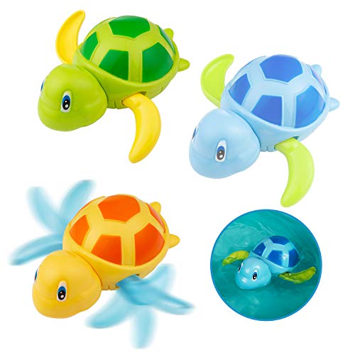 Diealles Shine Tortuga Juguete Agua, 3pcs Juguetes de Baño para Bebés, Bebé Baño de Baño Bañera de Baño Juguete