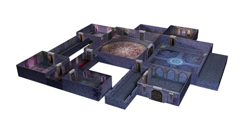 Diez veces Dungeon Terrain – Alfombrillas de batalla 3D para juegos de rol, configuración rápida de azulejos de mapa y almacenamiento fácil con cuadrícula cuadrada de Mazmorras y dragones Castillo