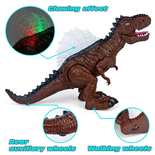 Dinosaurios Juguetes con Sonido Figura Dinosaurio Rex Pon Huevos de Dinosaurio Caminando Rugiendo Brillando Tiranosaurio Rex Dinosaurio Juguete Dino Juego Navidad Regalos para Niños 3 4 5 Años