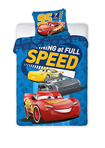 Disney Cars Cot Bed Duvet Cover Set 100x135 + 40x60 cm Cotton