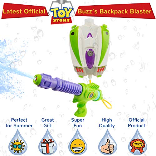 Disney Mochila Toy Story Y Buzz Lightyear con Lanzador De Agua | Pistola De Agua Portátil De Gran Capacidad con Correas Ajustables | Juguete para Niños A Partir De 3 Años De Edad