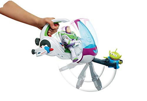 Disney Toy Story 4 Nave Exploradora Galáctica con Buzz Lightyear, nave espacial de juguete con figura de acción (GWY61)