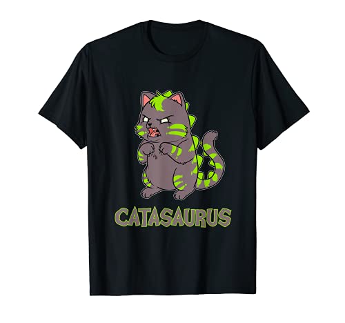 Divertido Dinosaurio Gatito Gato Saurio Ronronea Monstruo Camiseta