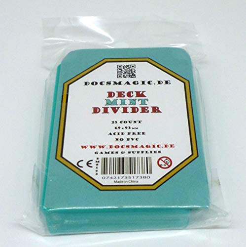 docsmagic.de 25 Trading Card Deck Divider Mint - Divisores Aqua - MTG PKM YGO