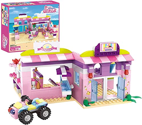 Dream Girls Sets de construcción de Helado Bloques de Construcción de la Tienda de Postres Juguetes Educativos para Niños y Niñas 6 Años 317 Piezas