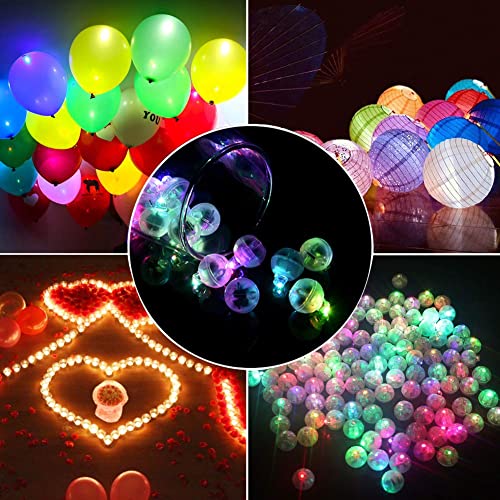 Dsaren LED Lámpara Globo, 30 Piezas Mini Flash Luces LED de Decoración Globo Linterna para Cumpleaños, Boda, Navidad, Halloween, Fiesta (Vistoso)