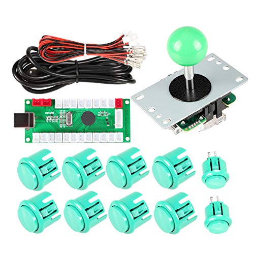 EG STARTS 1 Jugador Arcade DIY Kit Codificador USB a PC Arcade Joystick Botones para USB MAME Juego de PC DIY y Raspberry Pi Retro Controller Parts (Verde)