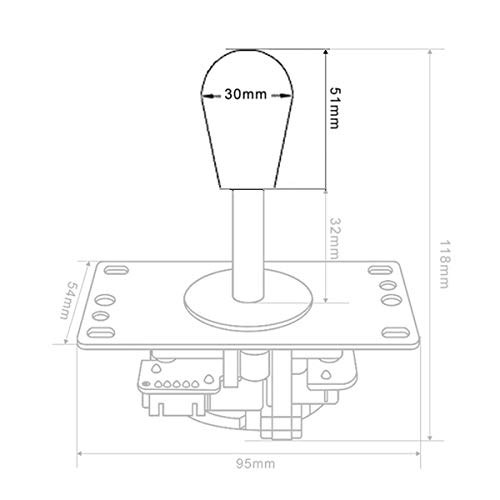 EG STARTS 2X Arcade Joystick's Oval Balltop, Arcade Elipse Topball Handle Uso para 2 Jugadores Arcade Joystick Kit de Bricolaje Sanwa Joystick MAME Jamma Part (Rojo & Azul)