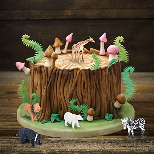 ELECLAND 16 Piezas de Figuras de Animales de zoológico de la Selva, Figuras de Animales de Safari, Figuras de Animales del Bosque, Mini Adornos para Tartas de Animales, Figuras de Juego para niños