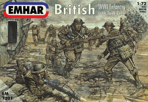 'emhar em7201 – Figura – 1/72 WWI Británica Infante Tanque rieund tripulación