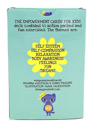 Empowerment Cards for Kids - 45 Action Packed and Fun Exercises | Themes: Self Esteem, Self-Compassion, Relaxation, Body Awareness, Feelings, Fun, Dreams