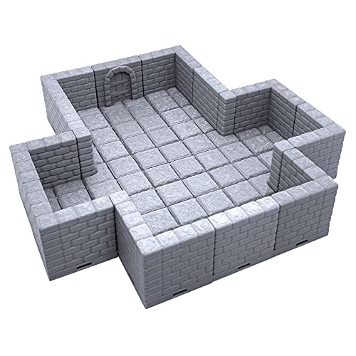 EnderToys Bloqueo de Azulejos de mazmorra â€“ Cámara de Cruz, Terrain Scenery Mesa 28 mm miniaturas Juego de rol, 3D Impreso pintable