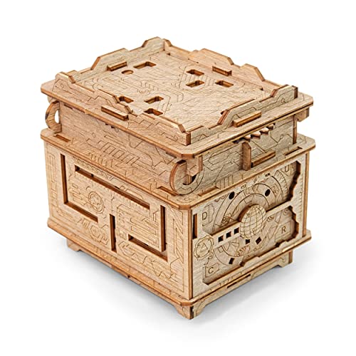 ESC WELT Caja orbital – Puzzle caja de regalo Escape Room – Caja de madera para rompecabezas – Caja de puzle única de Escape Welt – Puzzle de madera en 3D como paquete creativo de regalo