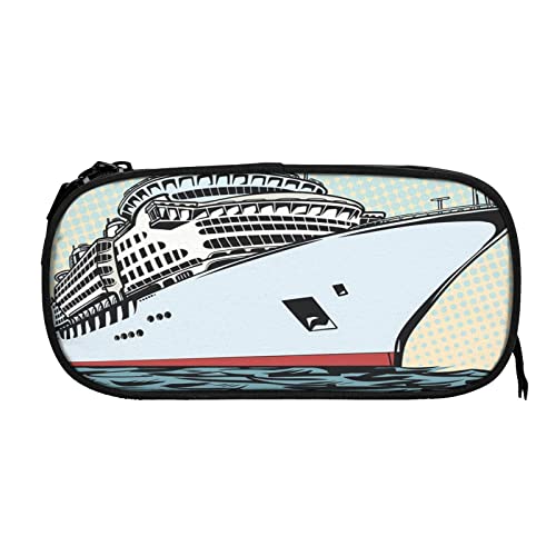 Estuche Escolar Barco Crucero Vacaciones, Multifuncional Estuche De Lápices De Gran Capacidad para Hombre Mujer Estudiante En Escuela para Niñas Niños