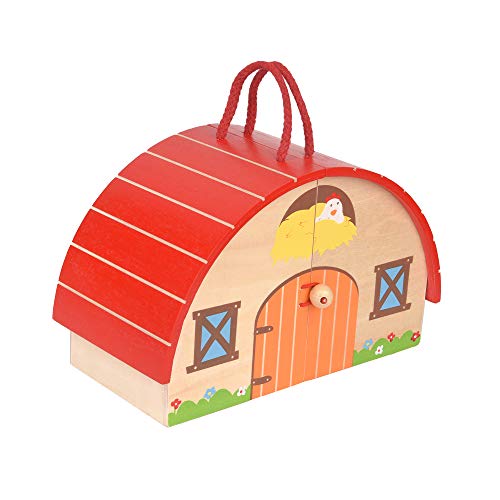 ewtshop® Juego de granja para niños de madera maciza pintada