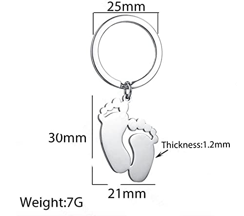 Familienkalender Llavero con diseño de pies de bebé para grabar el nombre y la fecha, regalo para bebé, nacimiento, nombre grabado, madre, padre, niño y pie