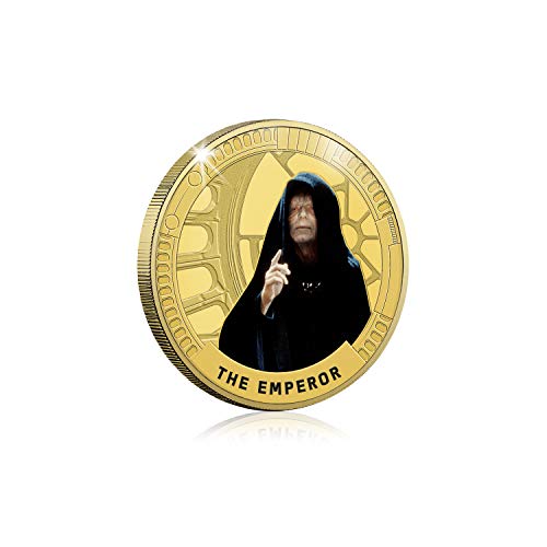 FANTASY CLUB Star Wars Trilogía Original Episodios IV - Vi - The Emperor - Moneda / Medalla Conmemorativa acuñada con baño en Oro 24 Quilates y Coloreada a 4 Colores - 44mm