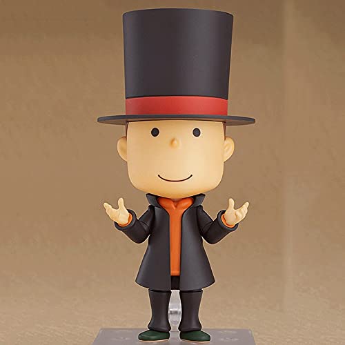 Figura movible del profesor Layton de Nendoroid, la figura es de la animación "Layton Mystery Detective Company-Katley's Nazotoki File-", la postura de pie mide 3.9 pulgadas de alto, figura hecha de m