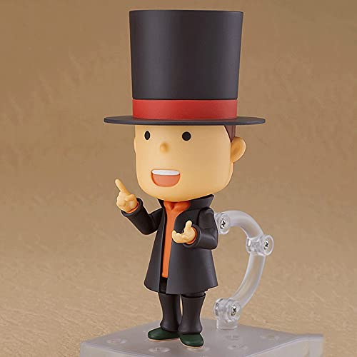 Figura movible del profesor Layton de Nendoroid, la figura es de la animación "Layton Mystery Detective Company-Katley's Nazotoki File-", la postura de pie mide 3.9 pulgadas de alto, figura hecha de m