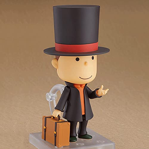 Figura movible del profesor Layton de Nendoroid, la figura es de la animación "Layton Mystery Detective Company-Katley's Nazotoki File-", la postura de pie mide 3.9 pulgadas de alto, figura hecha de m