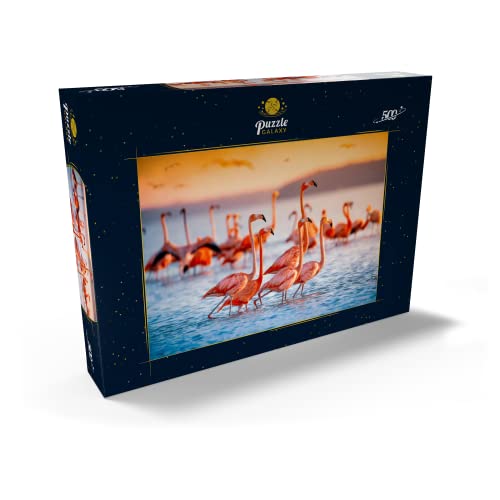 Flamencos Rosados En Una Brillante Puesta De Sol - Premium 500 Piezas Puzzles - Colección Especial MyPuzzle de Puzzle Galaxy