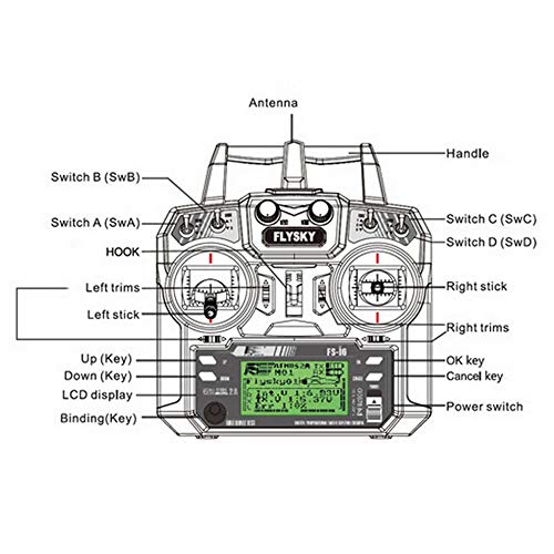 Flysky FS-i6 FS I6 2.4G 6ch RC transmisor controlador FS-iA6 receptor para RC helicóptero Avión cuadrirotor Glide