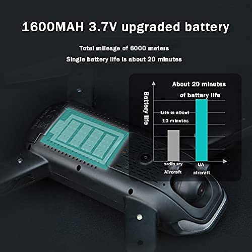 FMNKC Drone De Alta Definición Profesional De 5000 Metros De Control Remoto De Aviones Pequeños Mini Drone De Entrada, Negro-Batería4